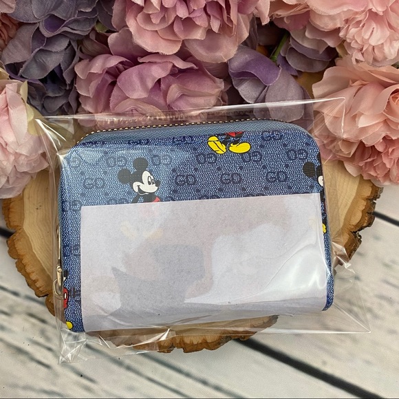 Blue Mickey Mouse Vegan Leather Zippered Wallet - Picture 8 of 9